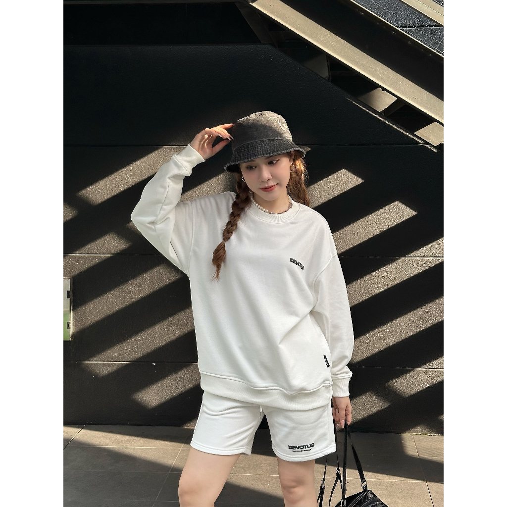 Quần short Nỉ chân cua cotton 350gsm Devotus Local Brand Unisex Signature Q002 in kéo lụa logo