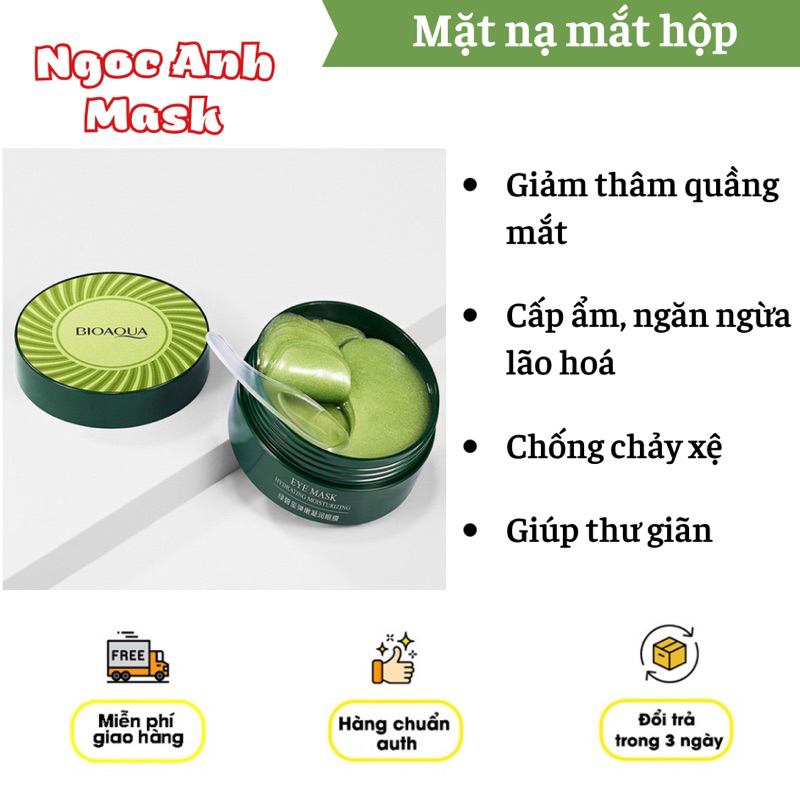 Mặt nạ dưỡng da mắt giảm thâm Bioaqua dạng hộp 60 miếng