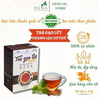 Trà Gạo Lứt Đậu Đen Túi Lọc Detox Giảm Cân Hena 450G Chuẩn QuốcTế ISO22000:2018, Trà Thanh Nhiệt Túi Lọc Gạo Lứt