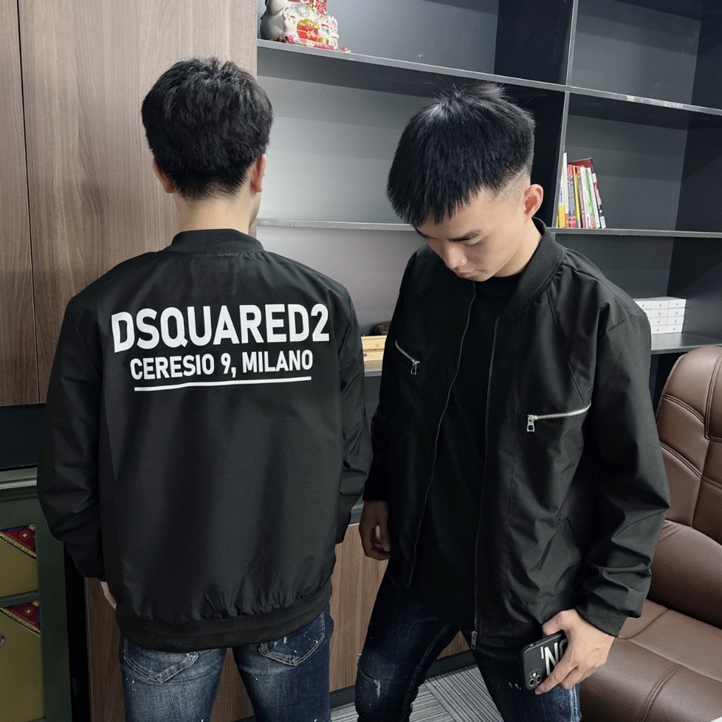 Áo Khoác Gió DSQ Hoạ Tiết Chữ In Trước Sau Bản Siêu Cấp