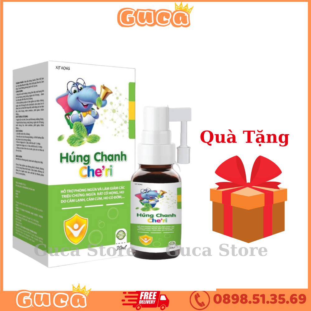 Xịt họng húng chanh Che’ri thành phần tự nhiên, an toàn cho bé từ sơ sinh