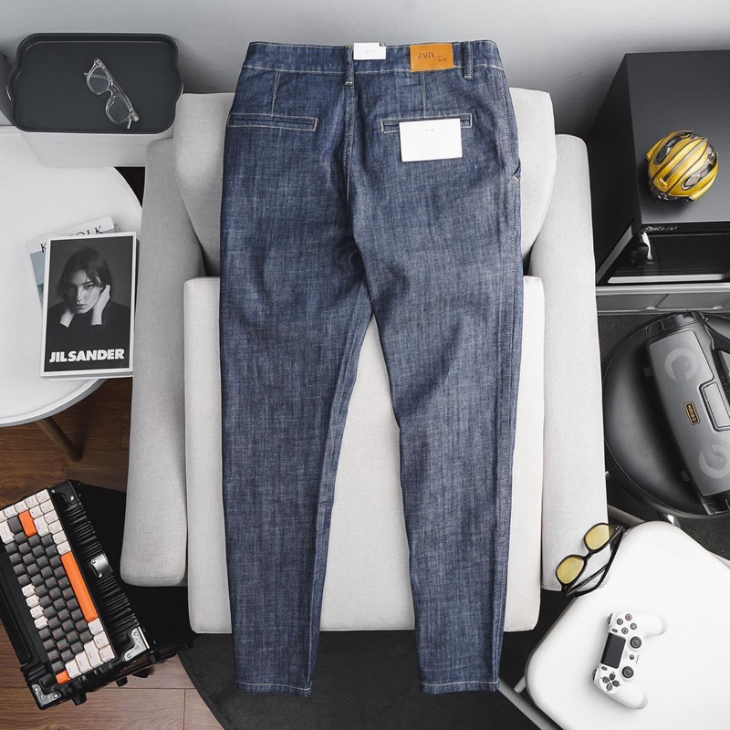 Quần jean nam vnxk slimfit ống ôm túic chéo thời trang