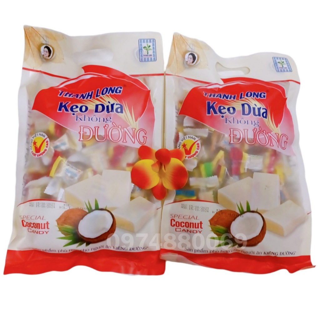 Kẹo dừa không đường thập cẩm Bến Tre túi 400gr