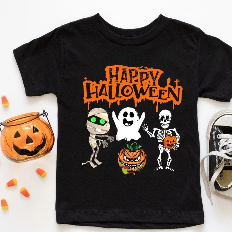 Áo thun cho bé. in họa tiết haloween siêu đẹp