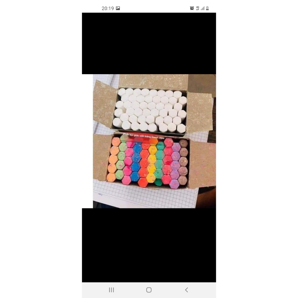 Combo 5 hộp phấn nhiều màu, hộp trắng 48 viên hộp màu 50 viên, dùng viết bảng, vẽ tranh