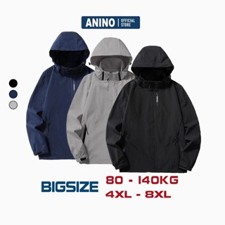 Áo Khoác Big Size Nam ANINO (80kg-140kg), Áo Khoác Gió Nam Bigsize vải Dù 2 Lớp Chống Gió Chống Nước cho người béo, mập