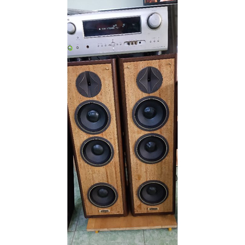 Đôi loa cao cấp denon gỗ 3 bass + treble còi