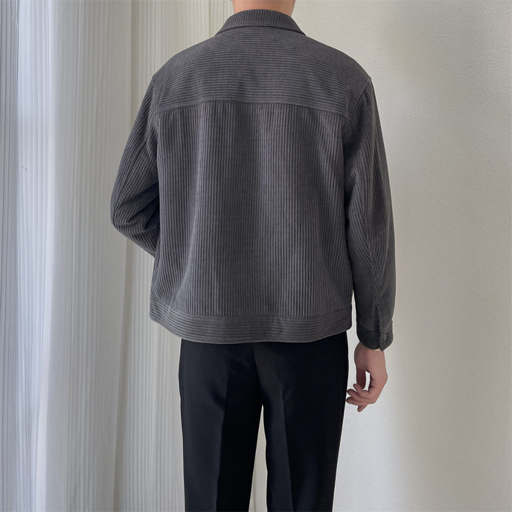 Áo Khoác Nhung Tăm Túi Hộp Lớp Dày Dặn Form Rộng, Phong Cách Retro, Class Cho Nam #QC03