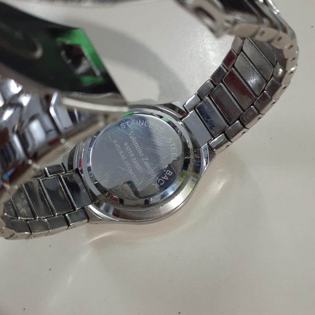 Đồng hồ nam dây thép Valentino Zanetti mặt đen 2 hand si Nhật