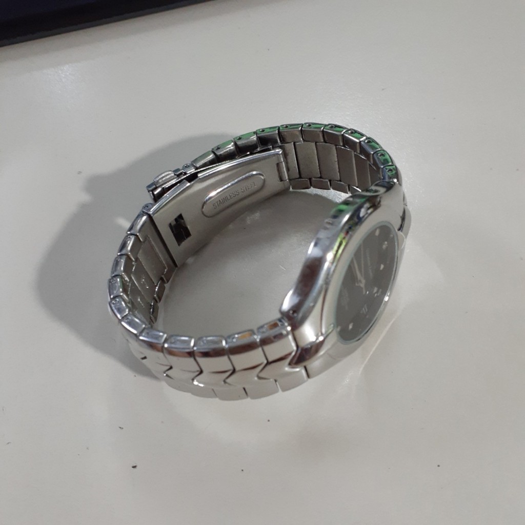 Đồng hồ nam dây thép Valentino Zanetti mặt đen 2 hand si Nhật