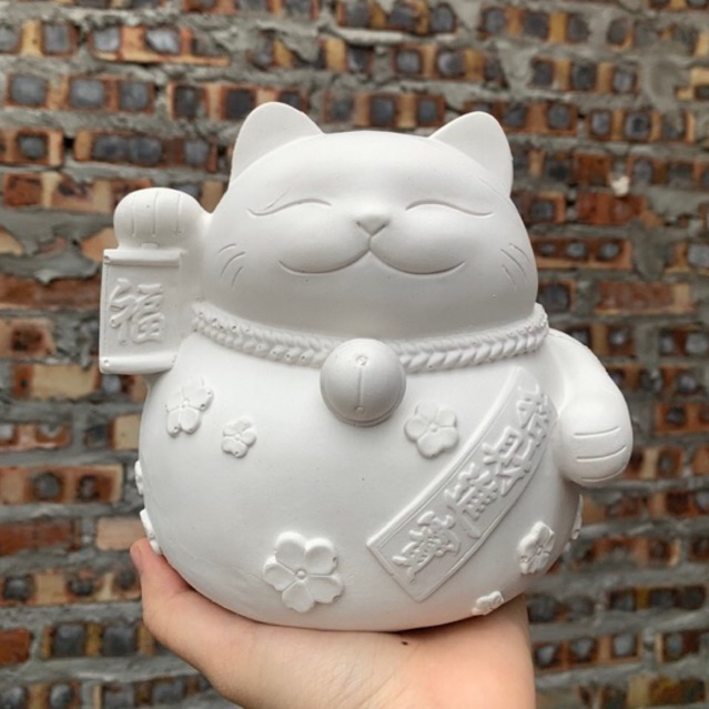 TƯỢNG TÔ MÀU CHÚ MÈO THẦN TÀI SIZE ĐẠI