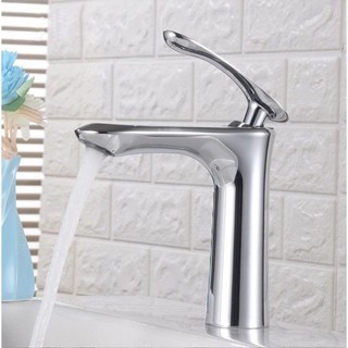 Vòi lavabo nóng lạnh Richtree- Queen dòng cắm chậu 01 trụ mạ crom sáng bóng + Tặng dây cấp nóng lạnh