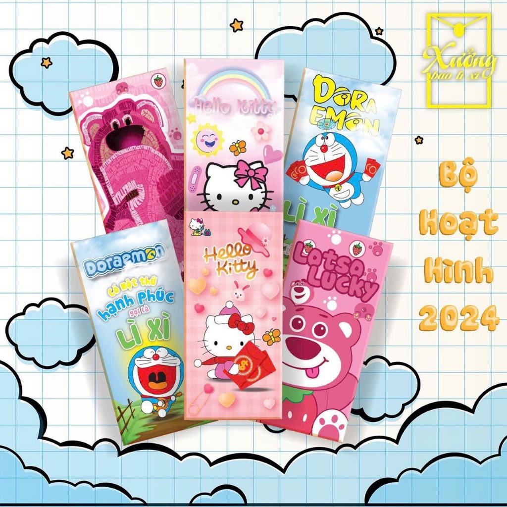 COMBO 50 cái 100c bao lì xi 2024, bao lì xì xuân giáp thìn