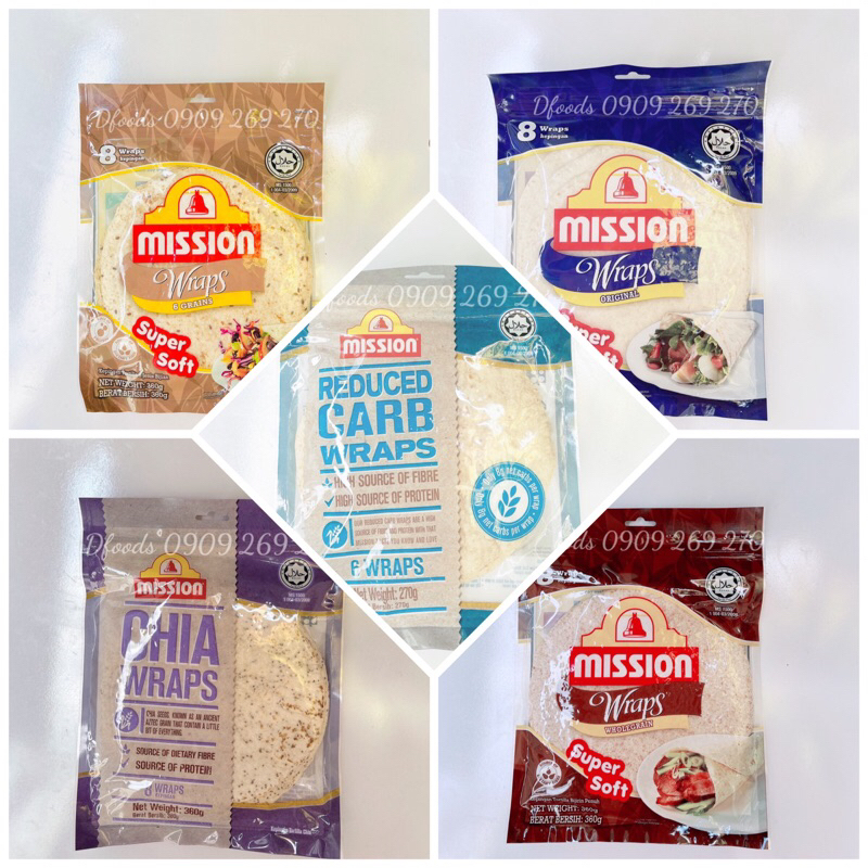 Vỏ bánh Roti Tortillas Wraps Mission gói 360g