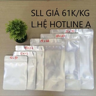 [ 1kg ]Túi zip bạc đáy đứng Mặt Bạc Mặt Trong đựng trái cây sấy, thực phẩm khô - đủ size