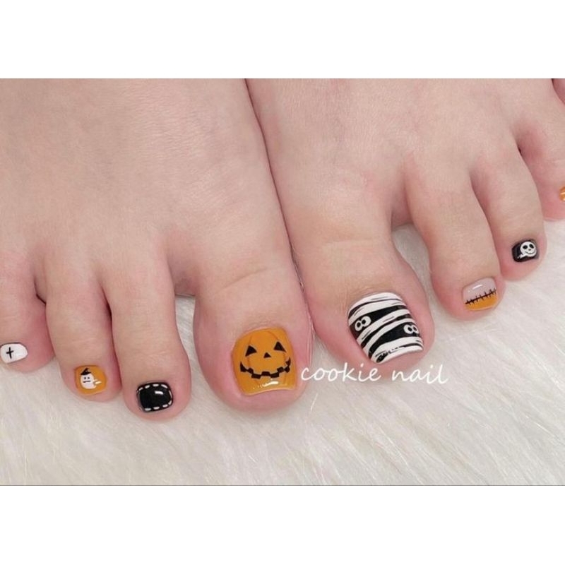 Nail box chân halloween- kèm keo