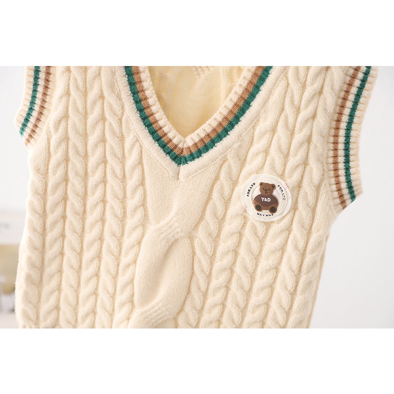 Áo len gile vặn thừng cho bé trai bé gái, đồ len chuẩn đẹp trẻ em, chất len dày dặn dai chắc, mềm mịn, giữ ấm tốt | MA27