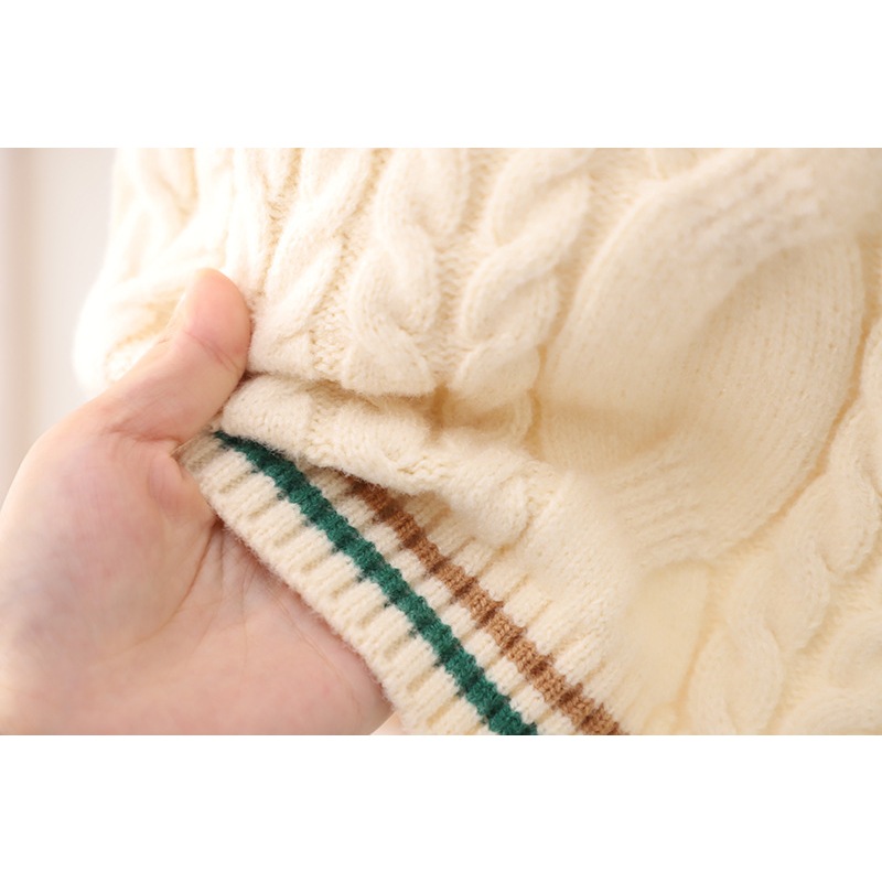 Áo len gile vặn thừng cho bé trai bé gái, đồ len chuẩn đẹp trẻ em, chất len dày dặn dai chắc, mềm mịn, giữ ấm tốt | MA27