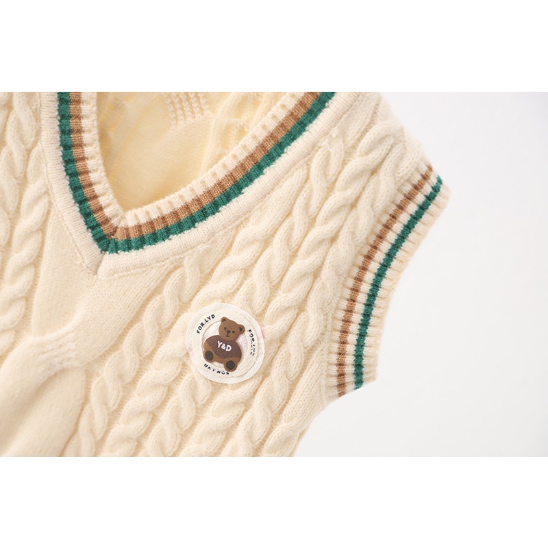 Áo len gile vặn thừng cho bé trai bé gái, đồ len chuẩn đẹp trẻ em, chất len dày dặn dai chắc, mềm mịn, giữ ấm tốt | MA27