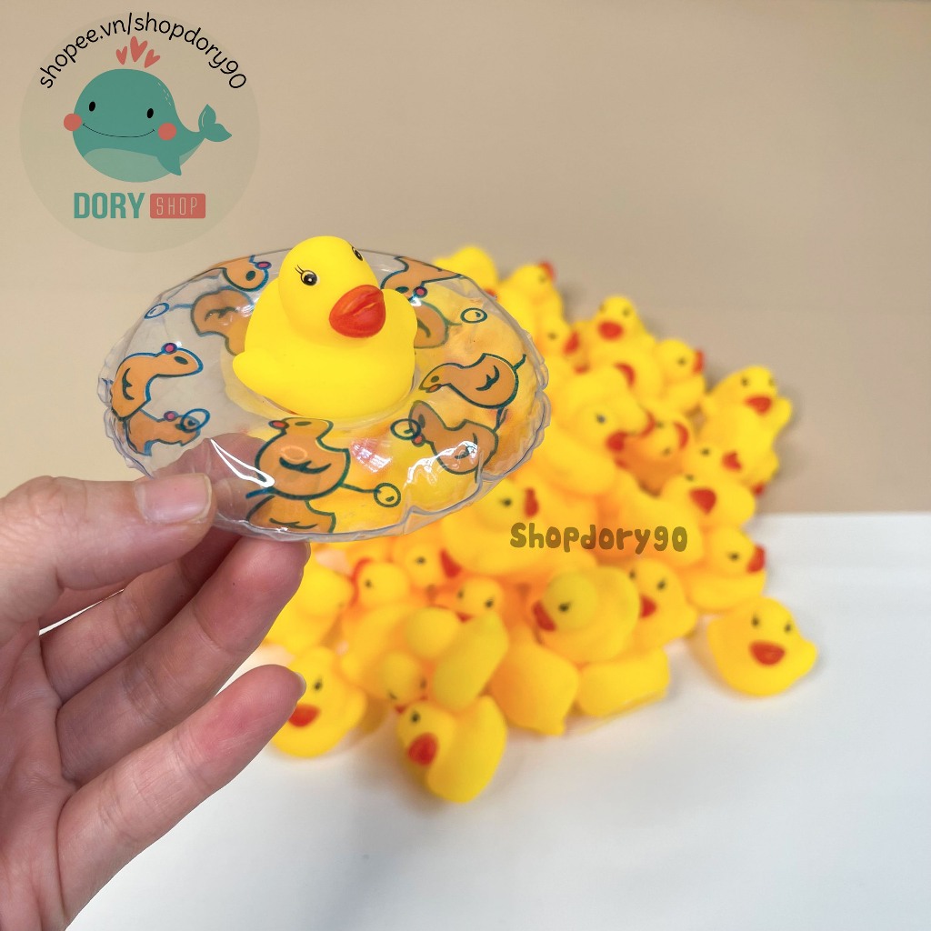 Phao mini và vịt cao su mini - Đồ chơi nhà tắm cho bé, đồ chơi thả bồn tắm cho bé