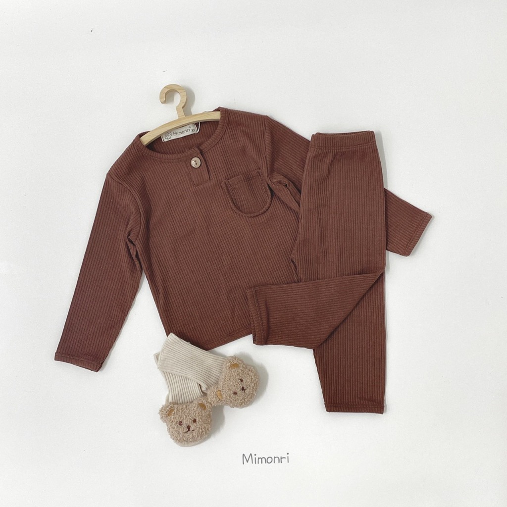 Bộ gân tăm dài tay túi ngực mặc thu đông cho bé, bộ thun tăm dài tay cho bé trai bé gái