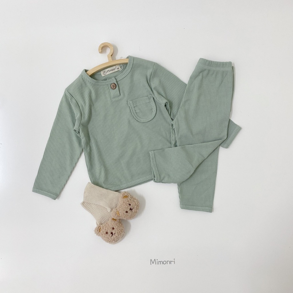 Bộ gân tăm dài tay túi ngực mặc thu đông cho bé, bộ thun tăm dài tay cho bé trai bé gái