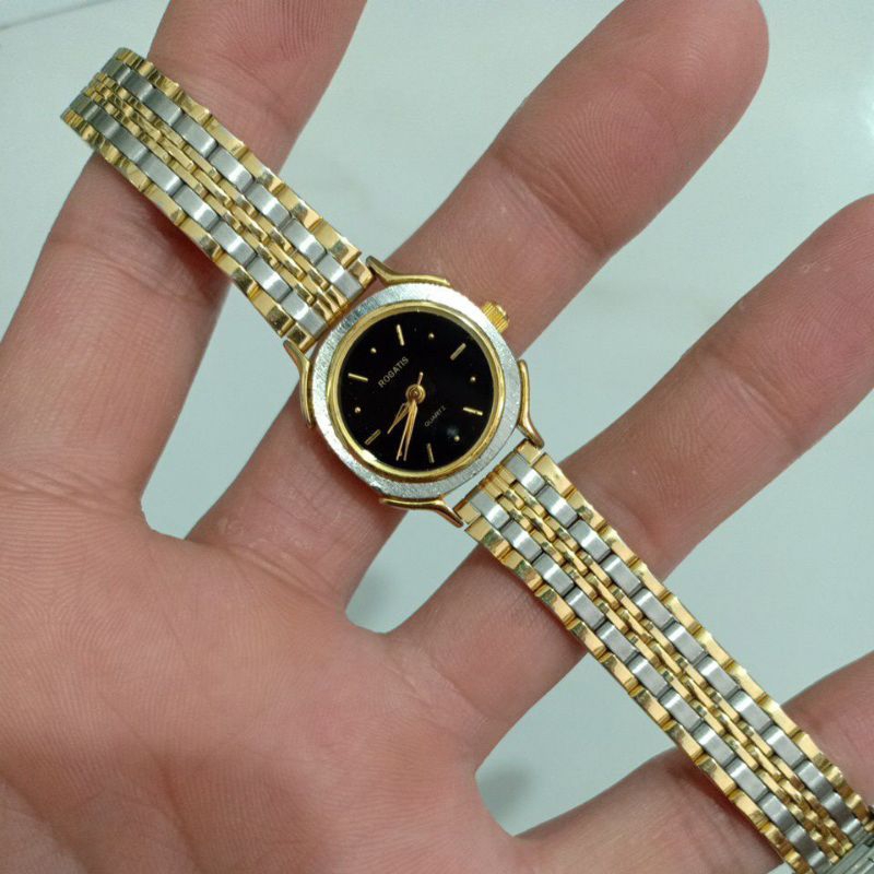 Đồng hồ si nữ hiệu ROGATIS demi mặt đen