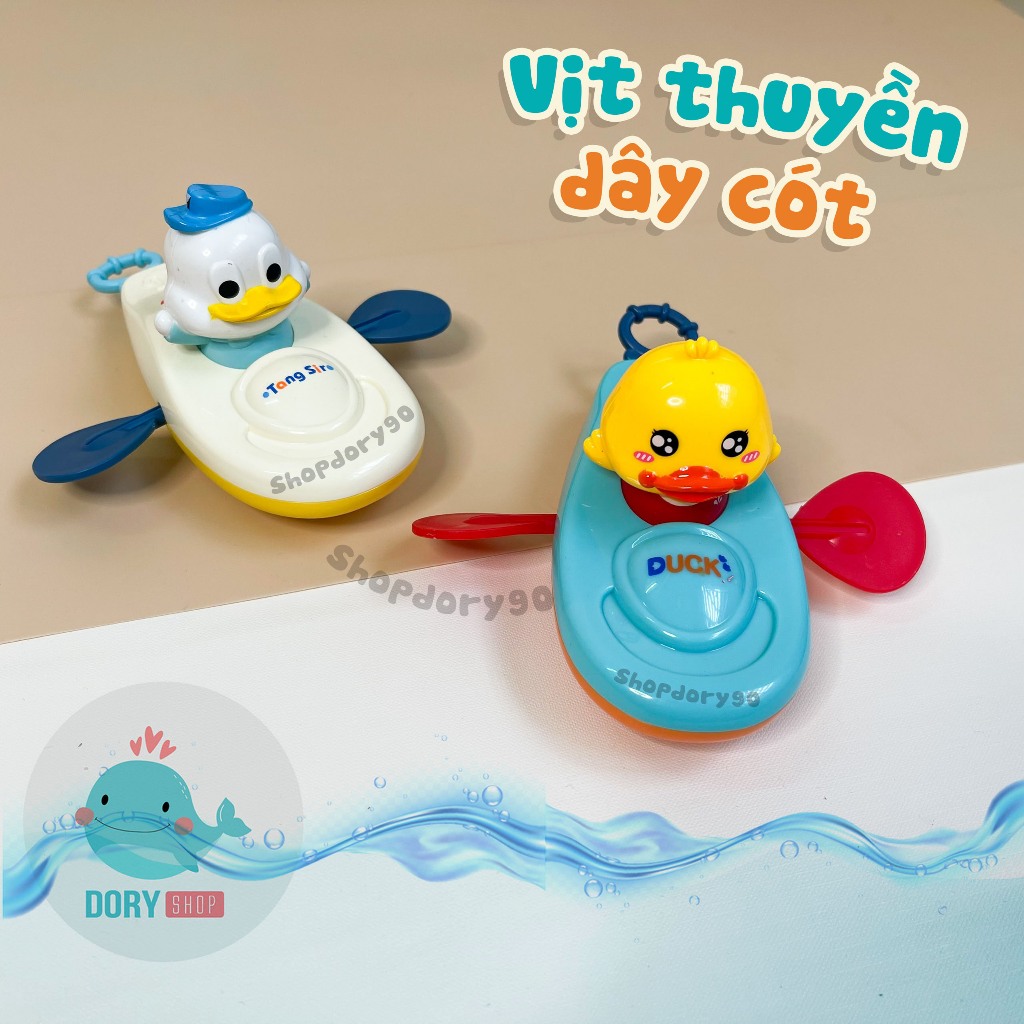 Vịt chèo thuyền rút dây cót - Đồ chơi nhà tắm - Đồ chơi thả bồn tắm cho bé - Đồ chơi vặn cót - Đồ chơi bơi trong nước