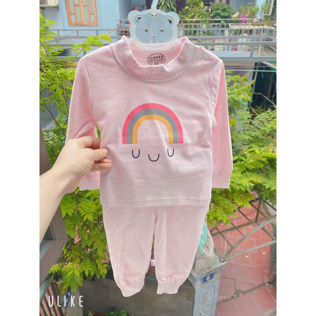Bộ dài tay bộ thu đông bé trai bé gái chất cotton len cao cấp