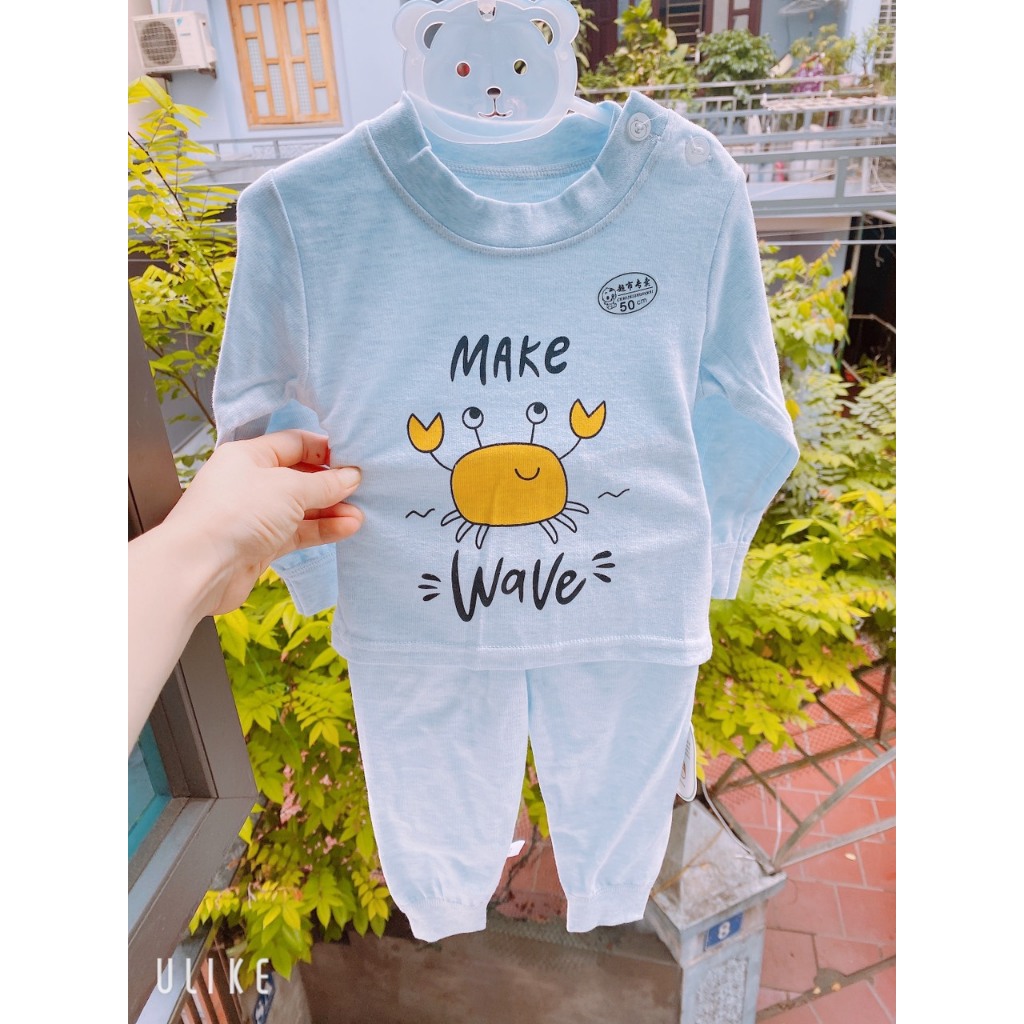 Bộ dài tay bộ thu đông bé trai bé gái chất cotton len cao cấp