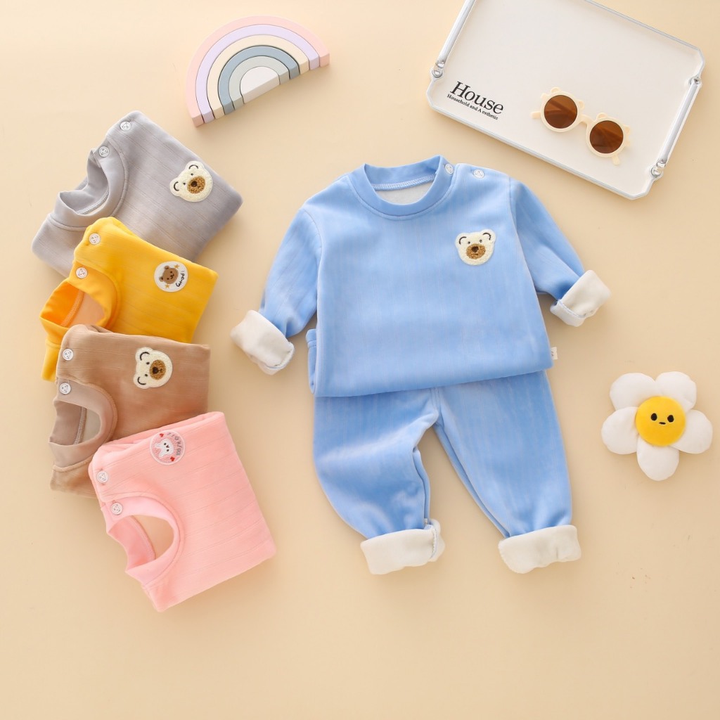 Bộ nỉ nhung siêu dày ấm hàng quảng châu cực xịn cho bé trai bé gái