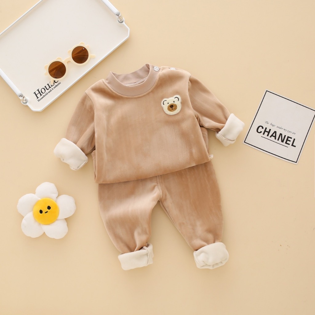 Bộ nỉ nhung siêu dày ấm hàng quảng châu cực xịn cho bé trai bé gái