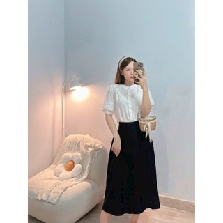 SÉT ÁO CỔ REN KẾT HỢP CHÂN VÁY - Hình shop chụp thật
