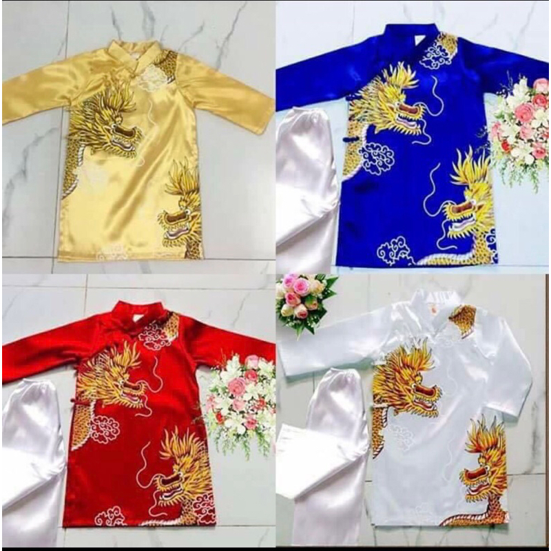 Áo dài bé trai in rồng nữa