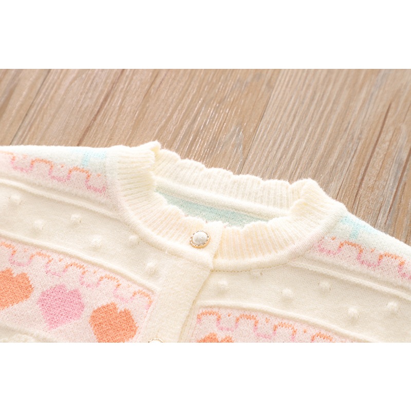 Áo khoác cardigan len bé gái, chất đẹp dầy dặn, dáng xinh, len đanh mềm giữ nhiệt tốt, hình thêu cherry dễ thương | MA22