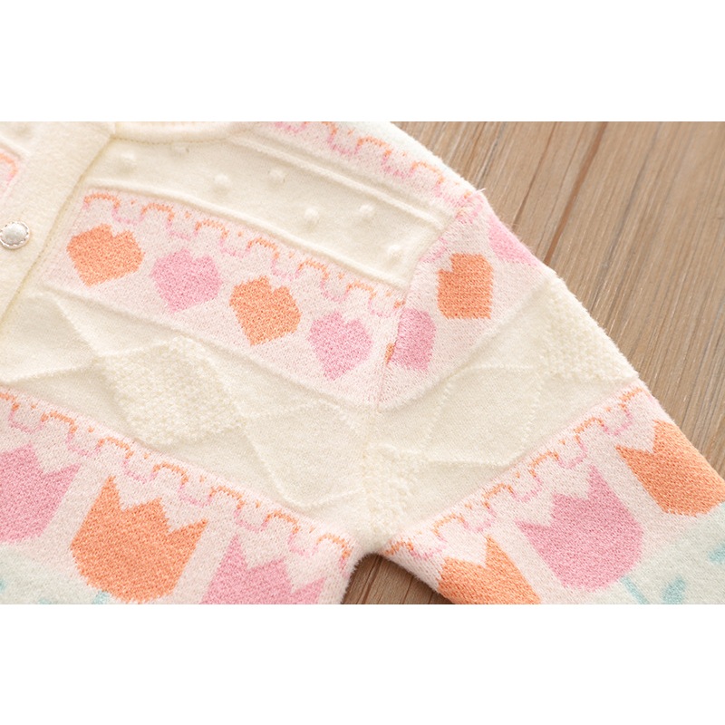 Áo khoác cardigan len bé gái, chất đẹp dầy dặn, dáng xinh, len đanh mềm giữ nhiệt tốt, hình thêu cherry dễ thương | MA22