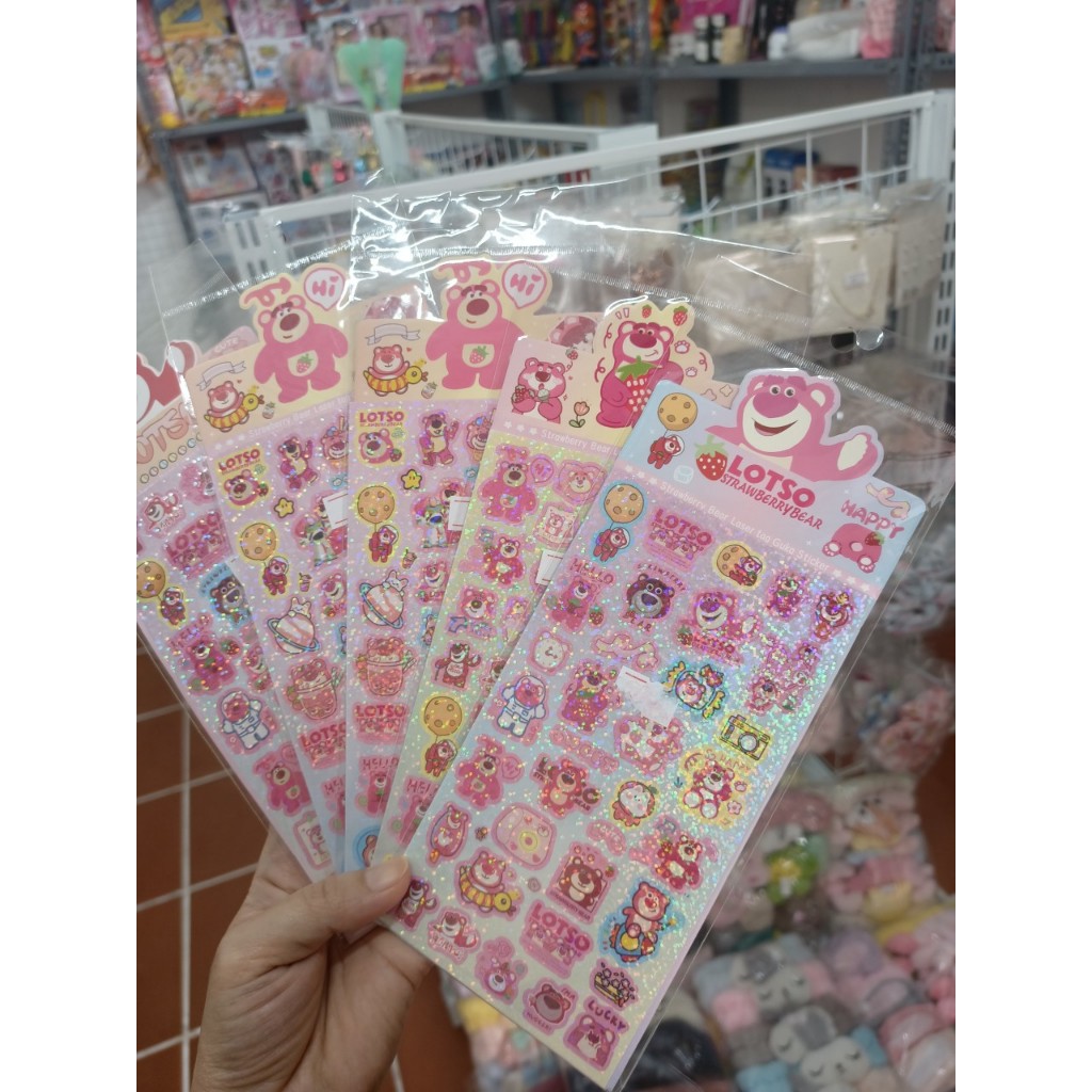 Cuộn 500 sticker hoạt hình Gấu dâu/Maruko/Pochacco
