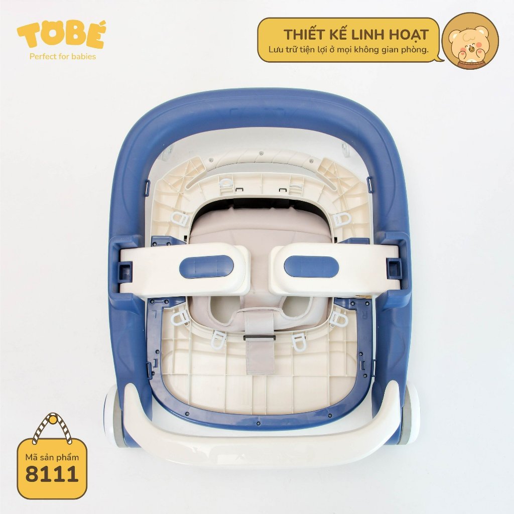 Xe tập đi Nica 2.0 new 3 trong 1 có bàn ăn dặm kèm đồ chơi phát nhạc tay cầm vuông chống lật an toàn cho bé lunakidsbaby