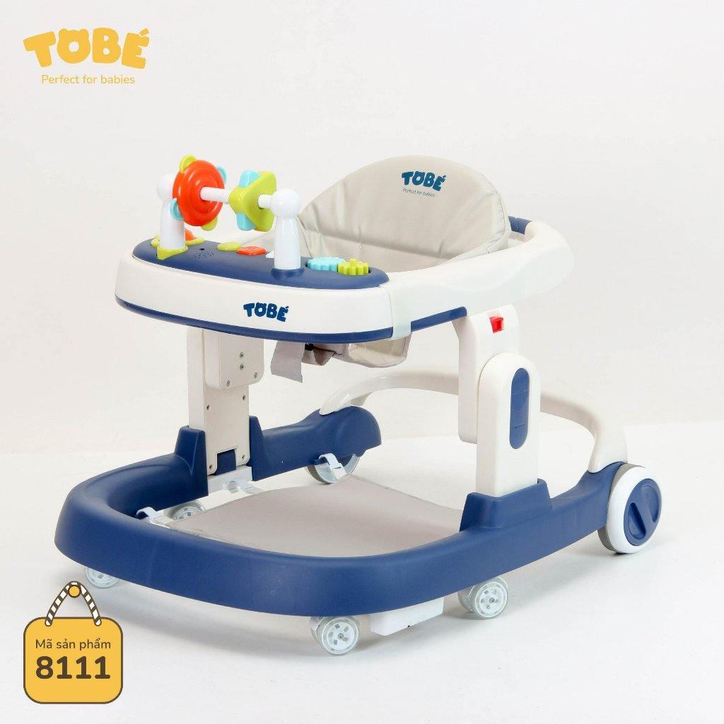 Xe tập đi Nica 2.0 new 3 trong 1 có bàn ăn dặm kèm đồ chơi phát nhạc tay cầm vuông chống lật an toàn cho bé lunakidsbaby