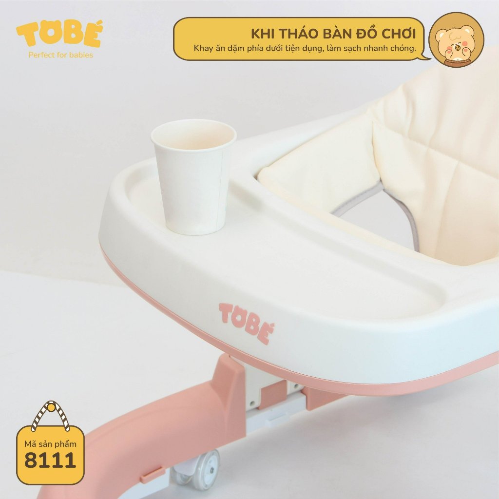 Xe tập đi Nica 2.0 new 3 trong 1 có bàn ăn dặm kèm đồ chơi phát nhạc tay cầm vuông chống lật an toàn cho bé lunakidsbaby