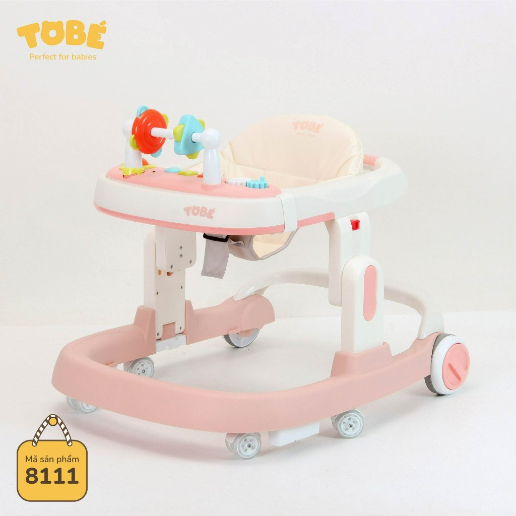 Xe tập đi Nica 2.0 new 3 trong 1 có bàn ăn dặm kèm đồ chơi phát nhạc tay cầm vuông chống lật an toàn cho bé lunakidsbaby