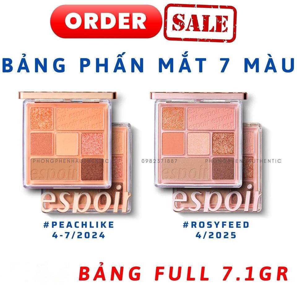 [CHỈ TRẢ ORDER] BẢNG PHẤN MẮT ESPOIR REAL EYE PALETTE 7 MÀU FULLBOX