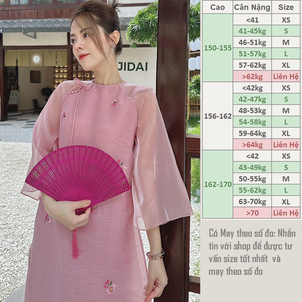 Áo Dài Cách Tân Nữ 4 Tà Dáng Suông Đính Nơ XZ22