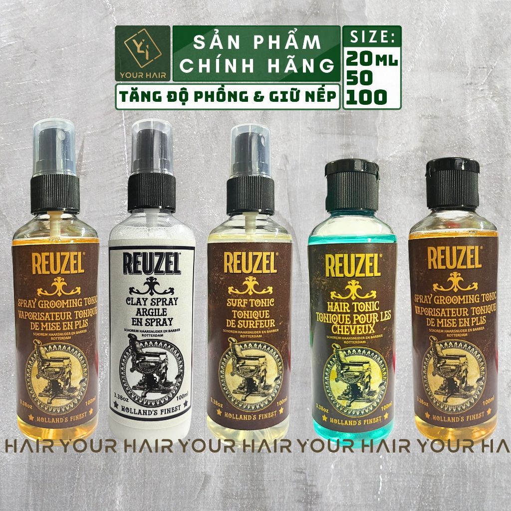 [Dùng thử] Xịt tăng độ phồng tóc Reuzel Grooming Tonic - Surf Tonic - Clay Spray - Hair Tonic | 20ml - 50ml - 100ml