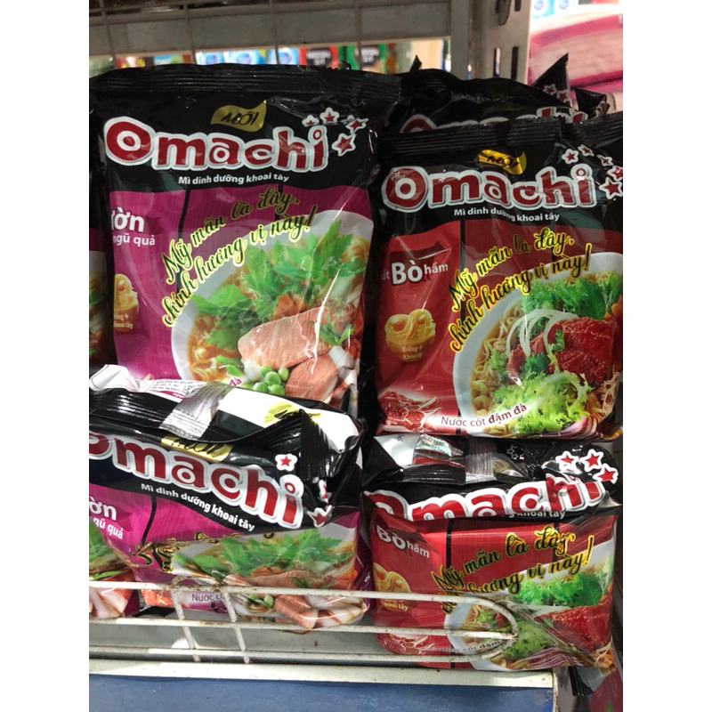Com bo 5 gói  mì  omachi  bò hầm -sườn hầm  ngũ quả 5 gói  x80g