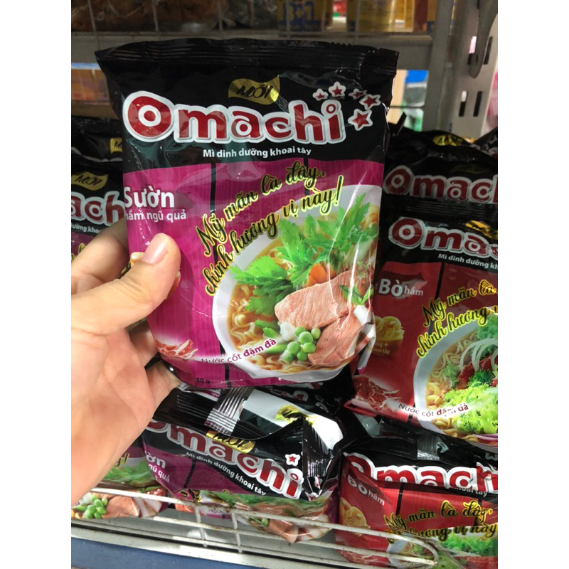 Com bo 5 gói  mì  omachi  bò hầm -sườn hầm  ngũ quả 5 gói  x80g