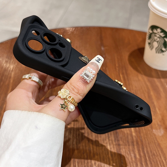 Ốp lưng điện thoại aiphone basic gắn charm D 7plus 8plus x xsmax 11 11promax 12 promax 13 13promax 14promax 15promax -H6