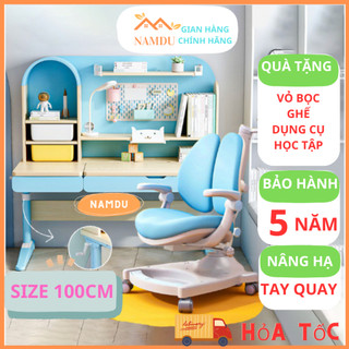 Bàn học sinh chống gù S04 kích thước 100x60cm chất liệu gỗ cao cấp, nâng hạ bằng tay quay,mặt bàn nghiêng 60 độ