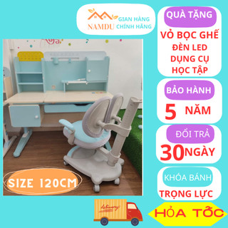 Bộ bàn học cho bé Namdu S05, bàn học chống gù mặt bàn 60x1m2, bàn học sinh có tay quay