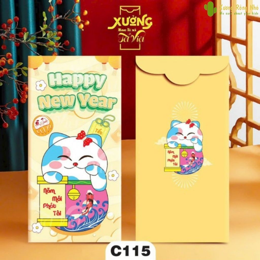 Combo 10 Bao Lì Xì Tết Hoạt Hình Doraemon Kitty Gấu Dâu Lotso Dễ Thương Xuân Giáp Thìn 2024 Deperier